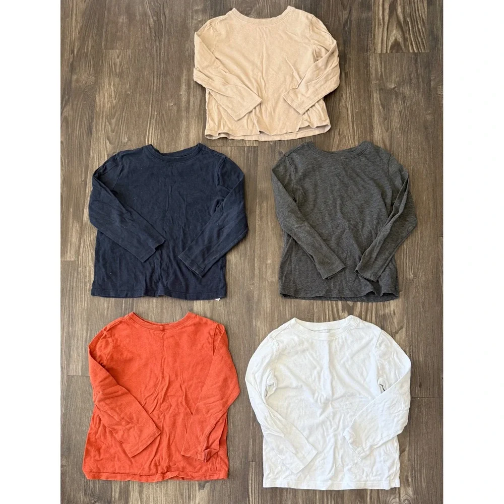 Lot of 5 Boys toddler 5t old navy long sleeve shirt bts back to school